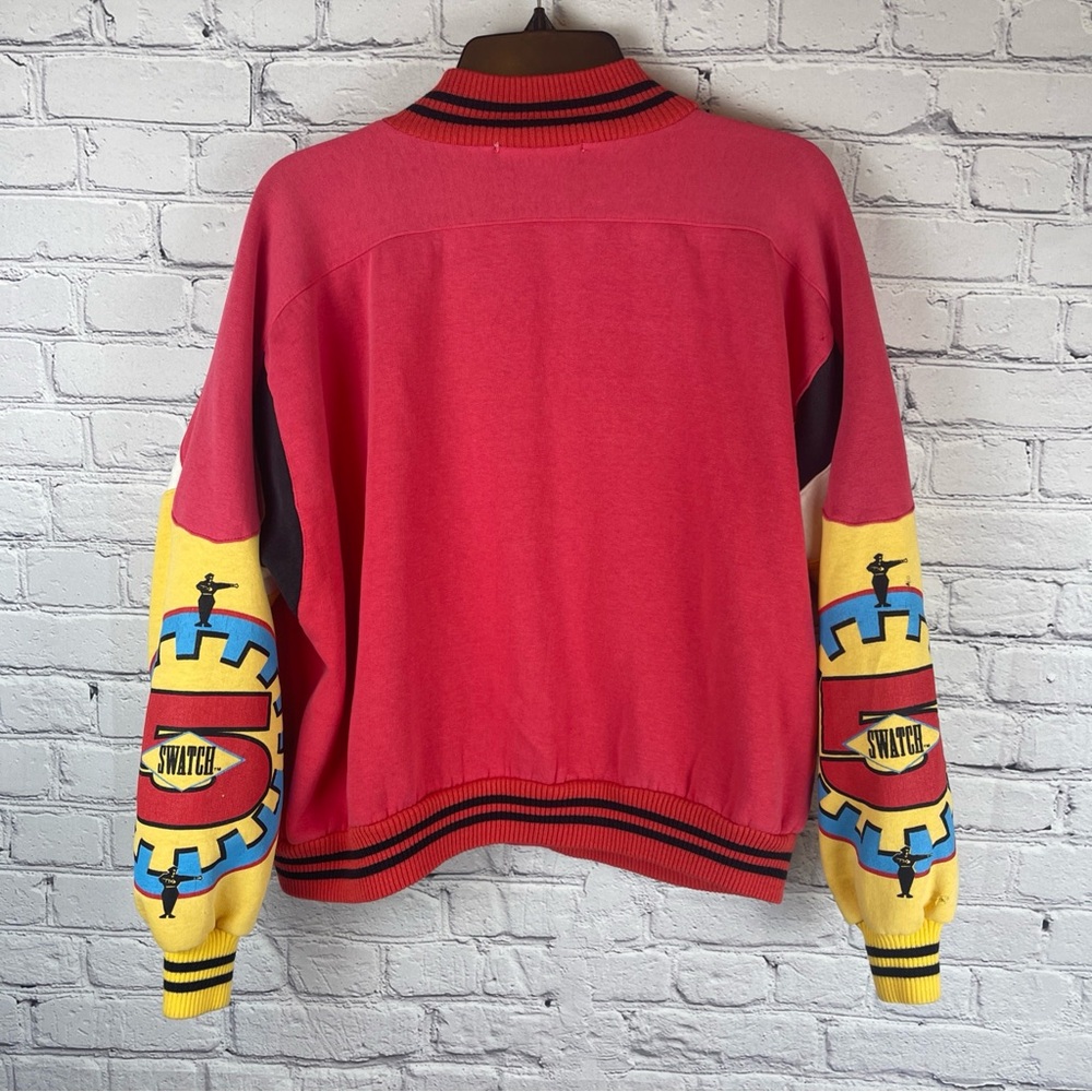 SWATCH 90’s Varsity Jacket Pink & Yellow Vintage Small Not So Big‎ - Picture 9 of 11